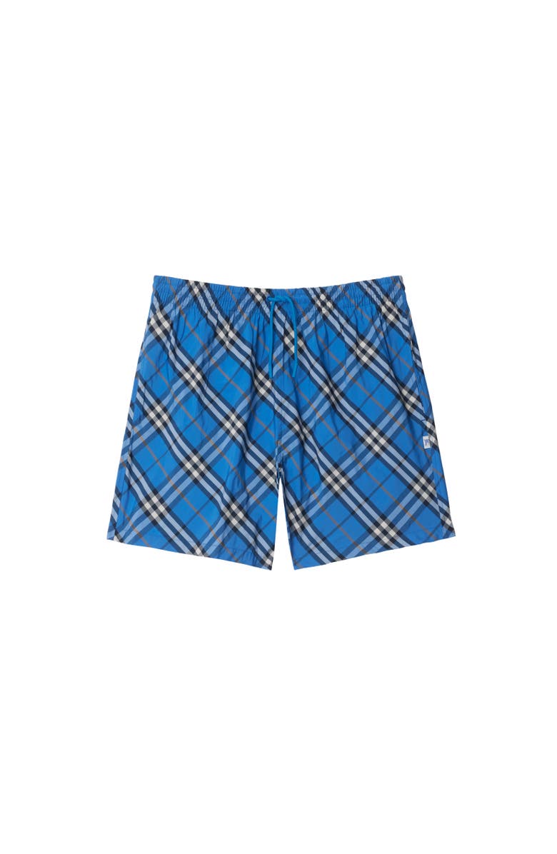 Burberry Check Swim Shorts, Alternate, color, Hyacinth Blue
