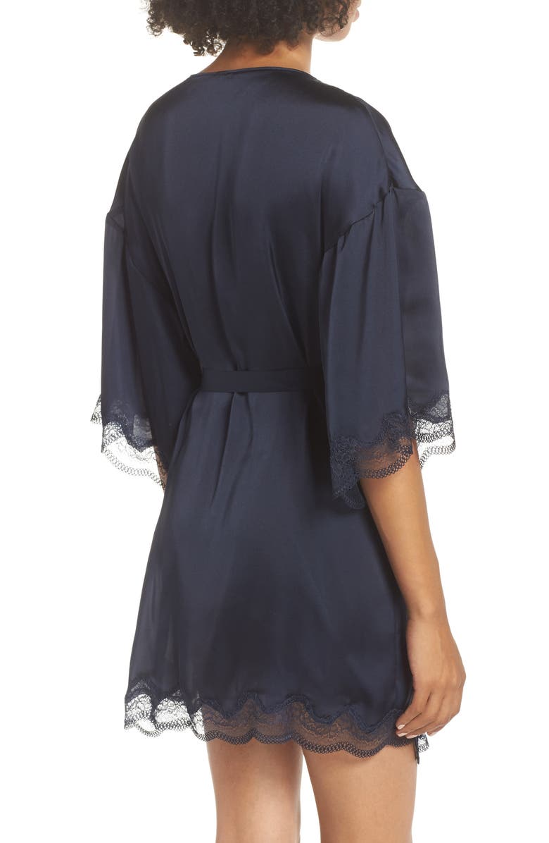 Chelsea28 Floral Print Satin Kimono, Alternate, color, 