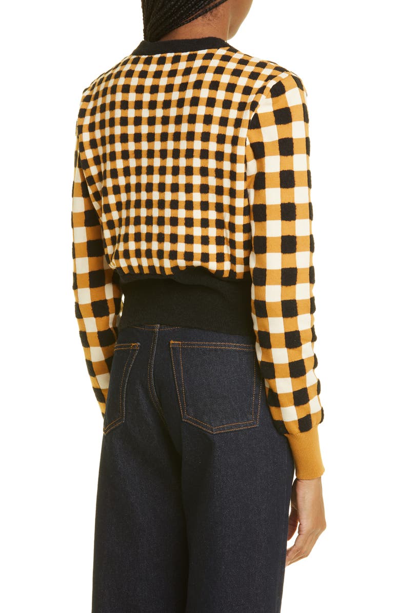 Molly Goddard Ilse Variegated Check Cotton & Wool Blend Sweater, Alternate, color,