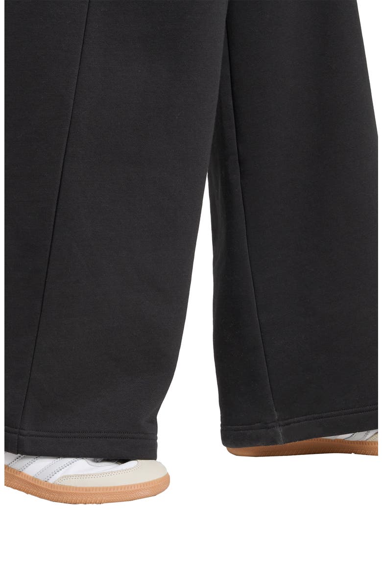 Essentials Fleece Wide Leg Pants, Alternate, color, BLACK/