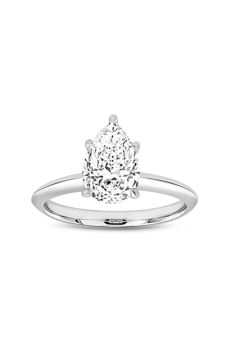 Ava 14K Gold Pear Lab Grown Diamond Solitaire Ring - 1.5 Ct, Main, color, 14K White Gold