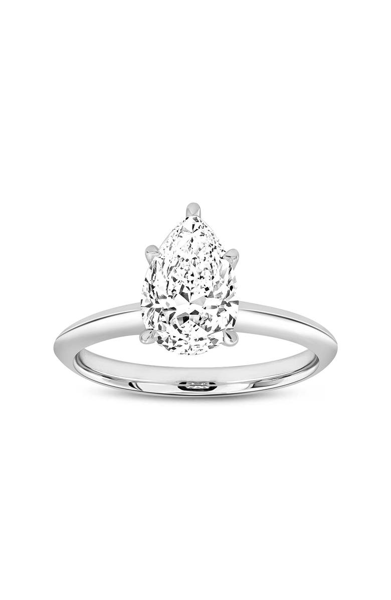 LuvMyJewelry Ava 14K Gold Pear Lab Grown Diamond Solitaire Ring - 1.5 Ct, Main, color, 14K White Gold