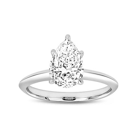 Ava 14K Gold Pear Lab Grown Diamond Solitaire Ring - 1.5 Ct