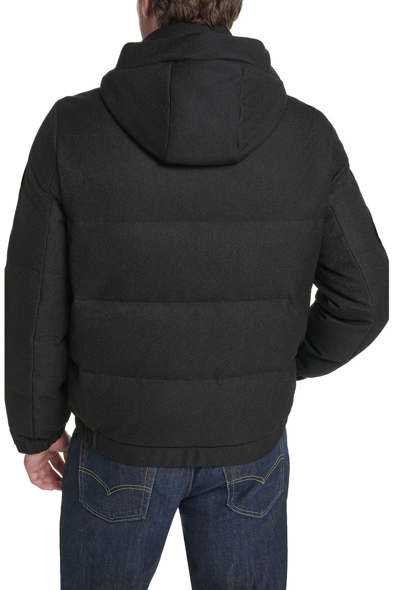 Stretch Twill Down and Feather Fill Puffer Jacket, Alternate, color, BLACK