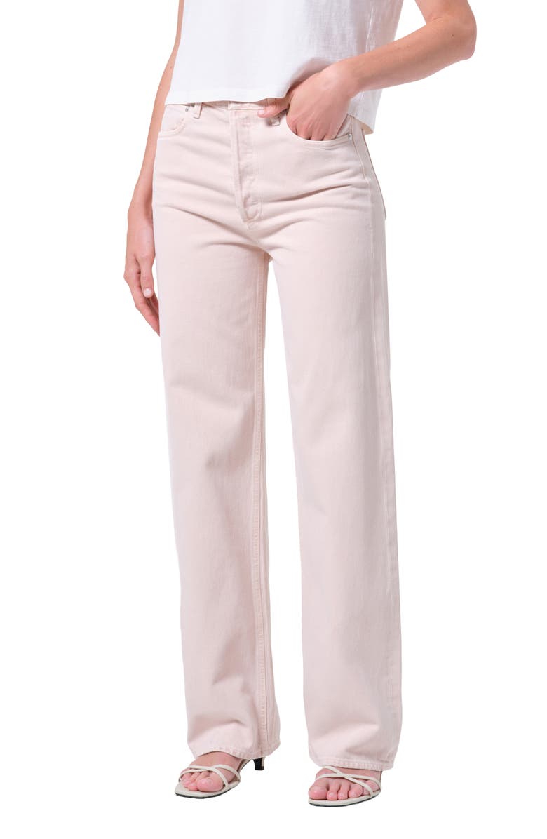 AGOLDE Ren High Waist Wide Leg Jeans, Main, color, Foundation Pas