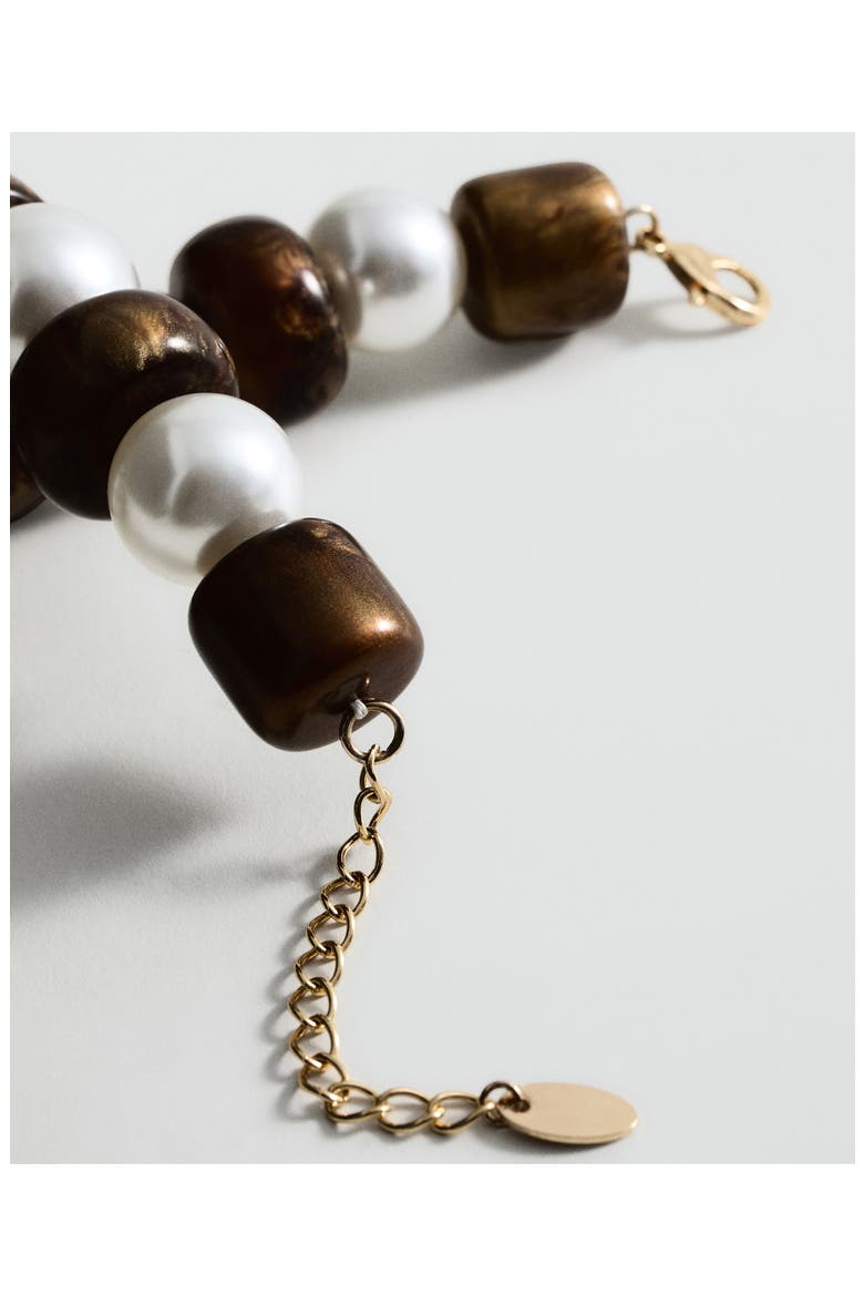 Beaded Statement Necklace, Alternate, color, BROWN