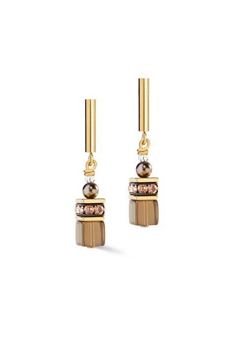 Geocube Precious Fusion Pearls Earrings
