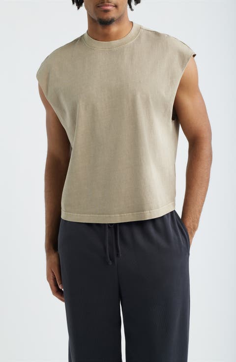 Boxy Crop Cutoff Cotton Tank