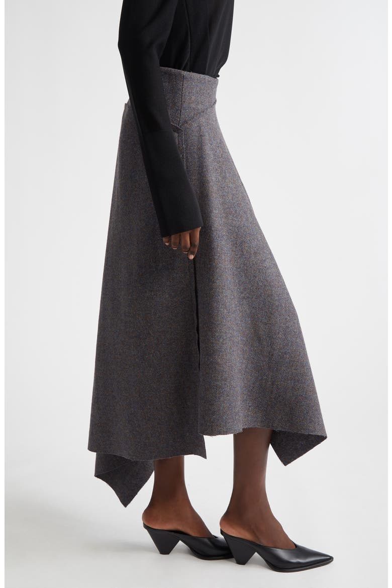 Belnavis Asymmetric Wool Skirt, Alternate, color, SLATE