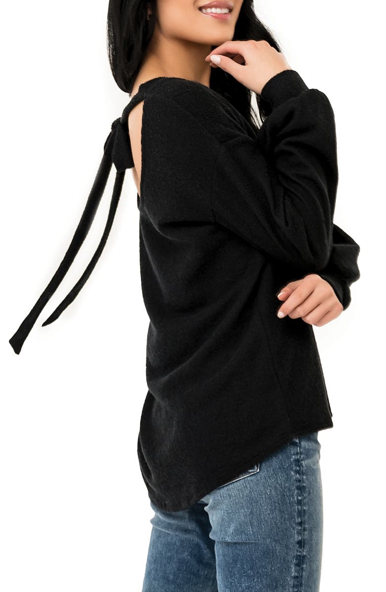 GIBSONLOOK Tie Back Rib Sweater, Alternate, color,