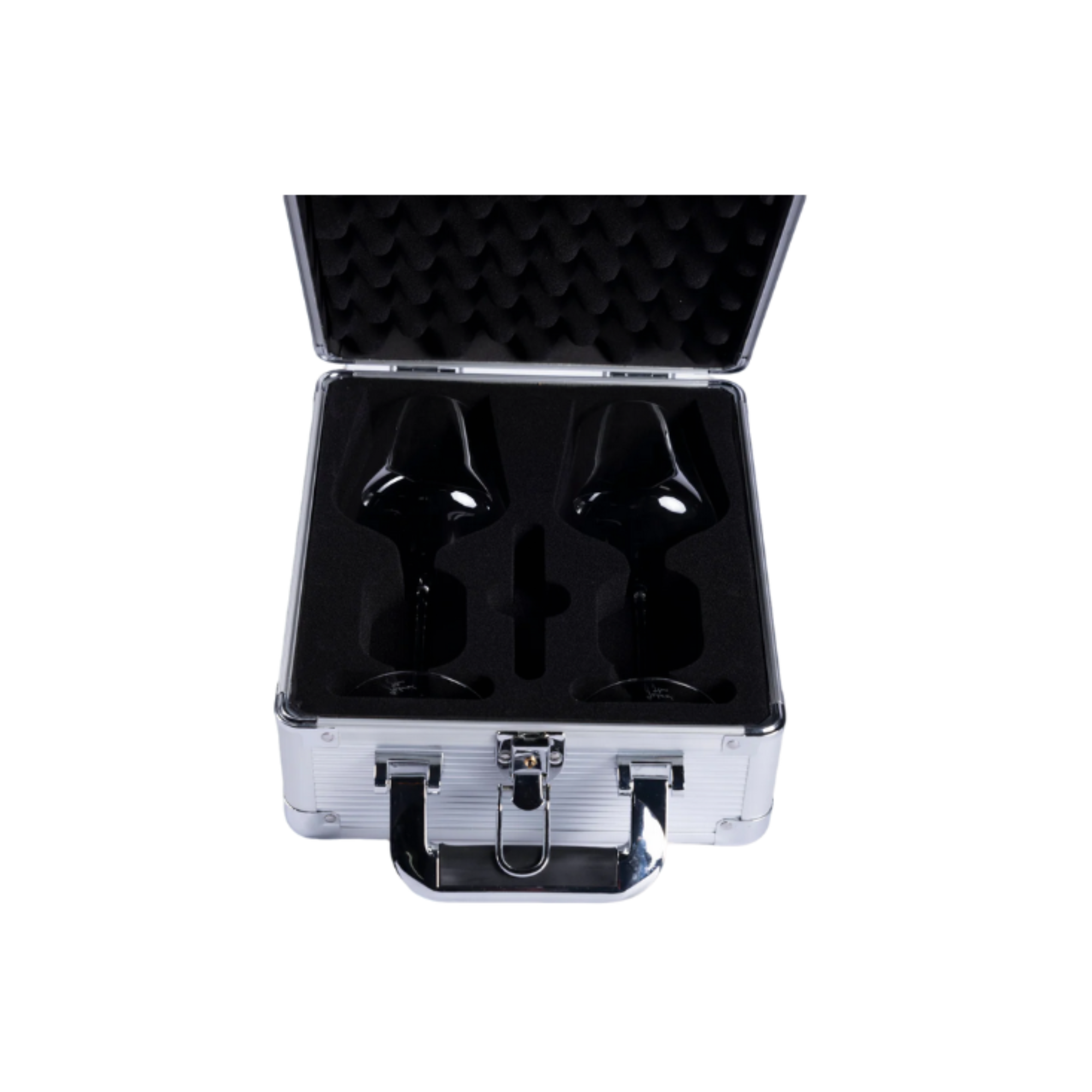 VinGardeValise VinGlas 2-Stem Wine Glass Case, Alternate, color, Silver