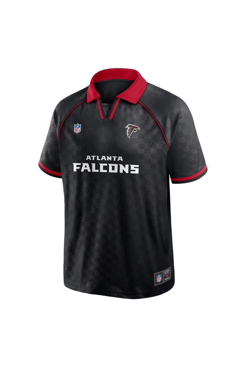 Men's Fanatics Black/Red Atlanta Falcons Homerun Raglan V-Neck Polo, Alternate, color, Black