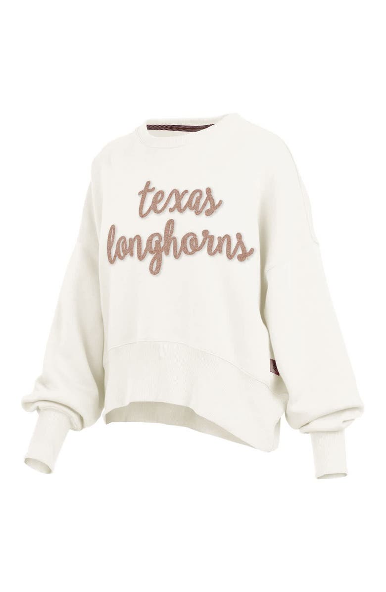 PRESSBOX Women's Pressbox Cream Texas Longhorns Chelsea Oversized Pullover Sweatshirt, Alternate, color, Cream