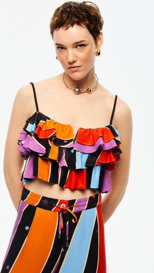 売れ筋商品|||ノクチューン カットソー トップス レディース Women's Ruffle Crop Top Blue BR765_WA9148?hei=850&crop=0,0,