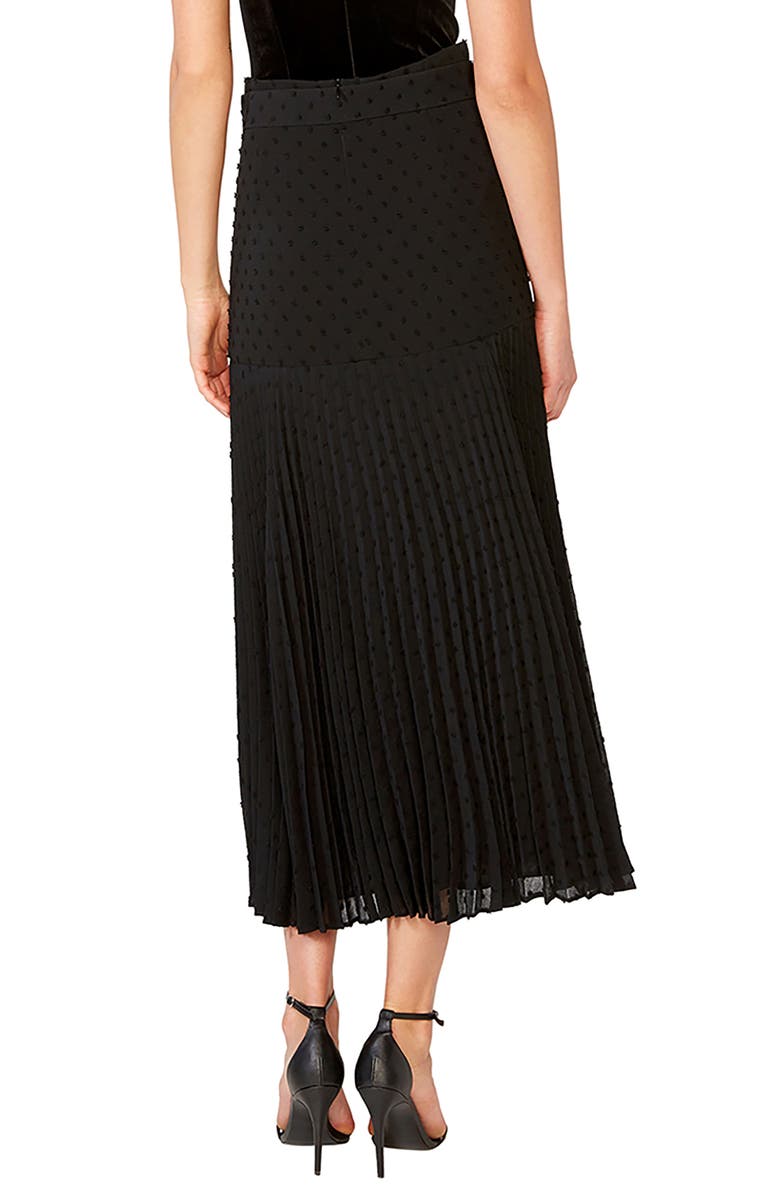 Bardot Dot Buckle Pleat Skirt, Alternate, color, 