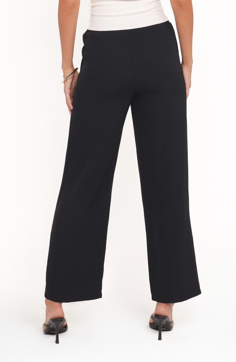Petal & Pup Clark Wide Leg Crepe Pants, Alternate, color, Black