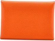 Pre-Owned Hermes Calvi Duo Card Holder Epsom