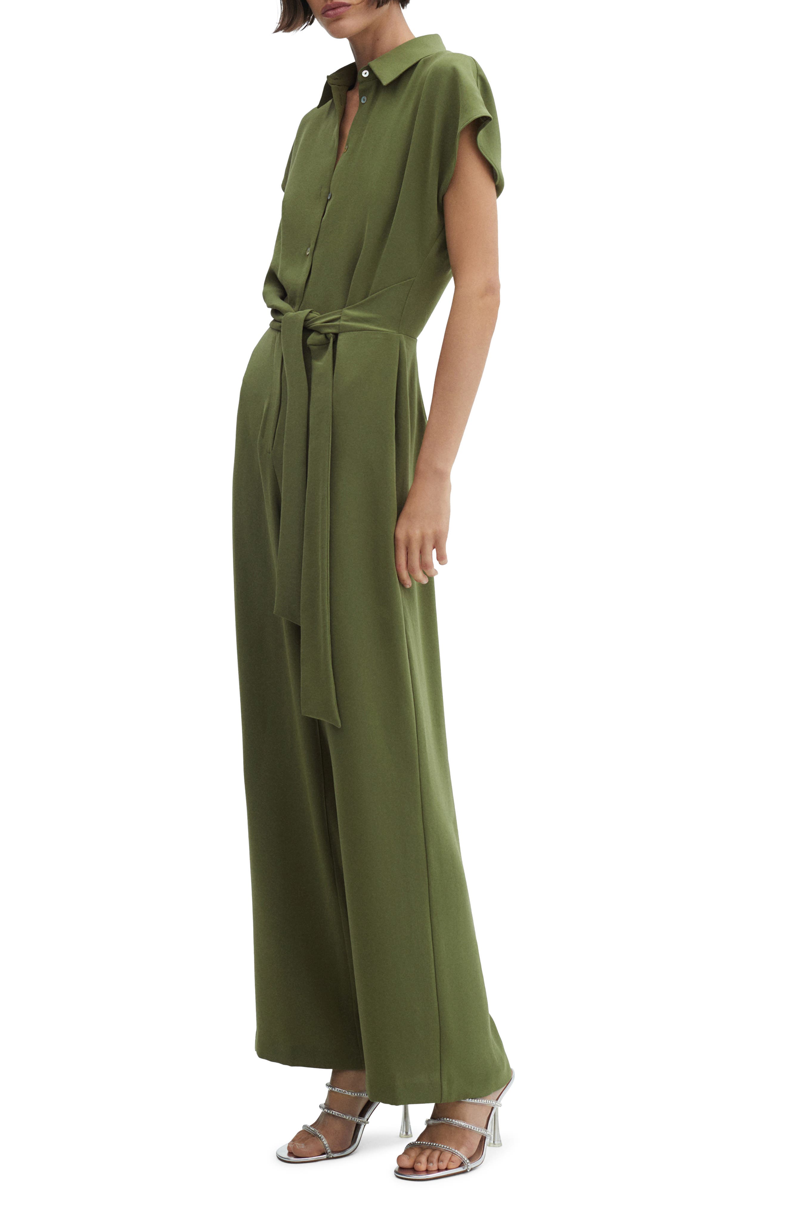 Tie Waist Wide Leg Jumpsuit