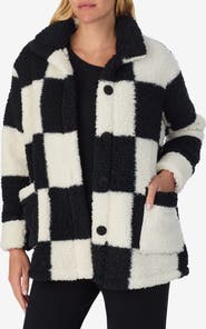 Sanctuary Checkered Faux Shearling Jacket