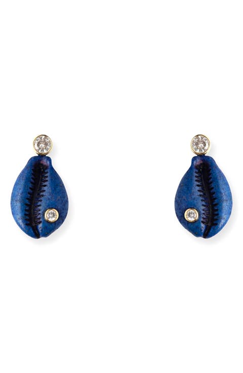 Coralina Lapis Shell Earrings