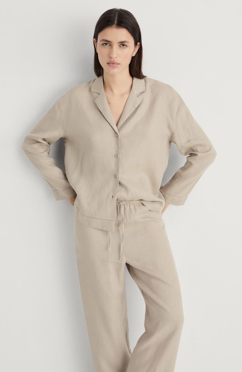 MANGO Linen Drawstring Pants, Alternate, color, 