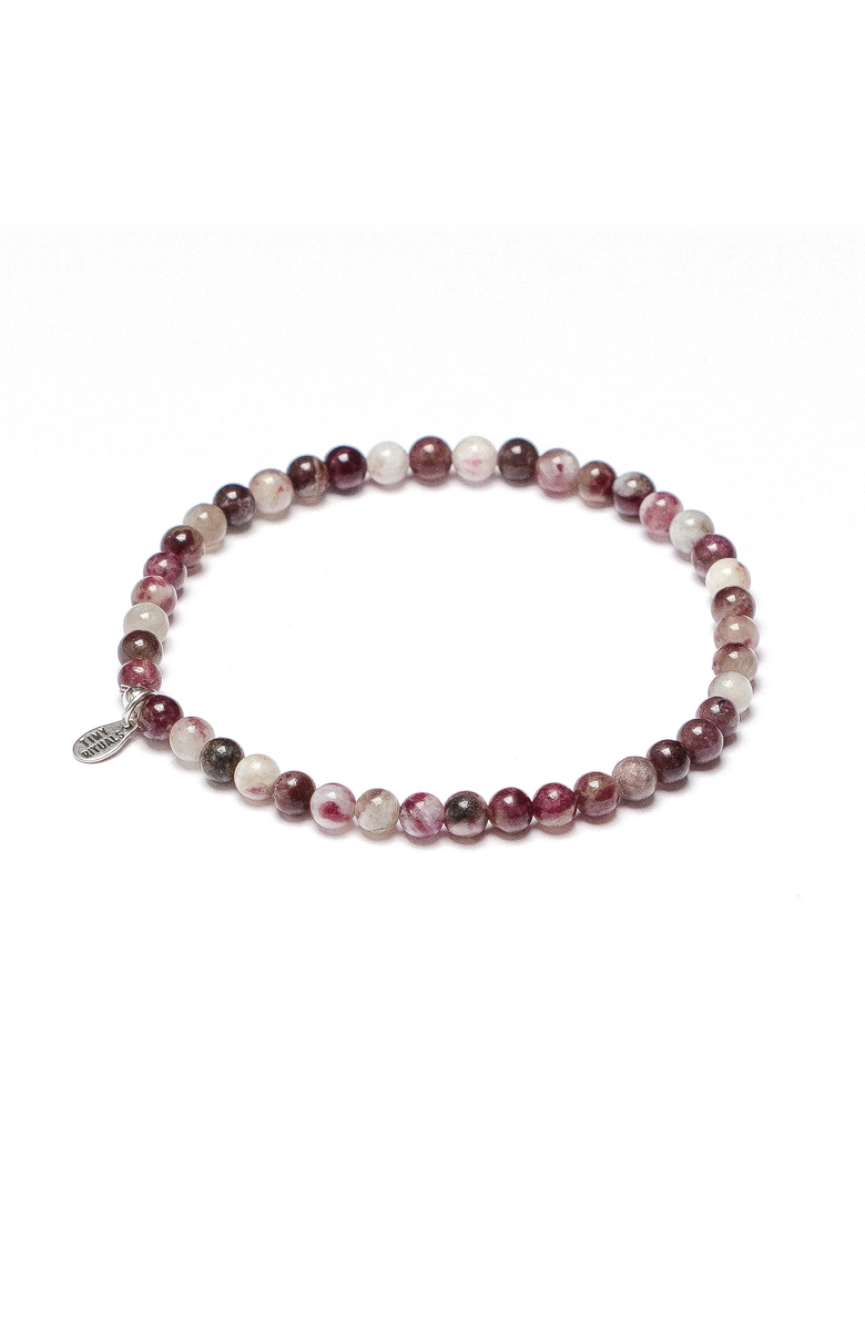 Tiny Rituals Natural Plum Blossom Tourmaline Energy Bracelet, Main, color, Soft Purple