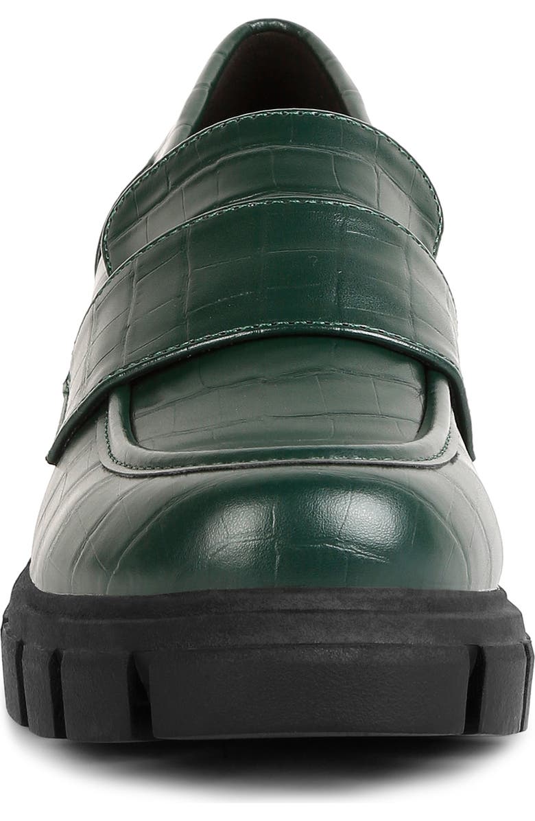 LONDON RAG Benz Croc Embossed Loafer Pump, Alternate, color, Dark Green