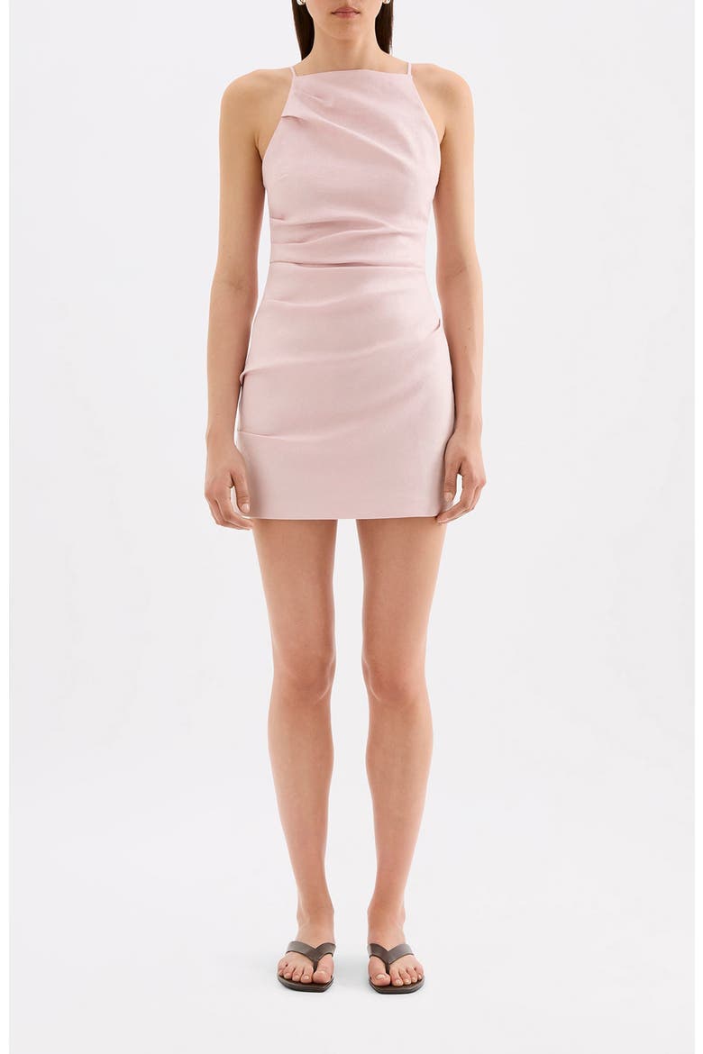 Talitha Linen Mini Dress, Alternate, color, Blush