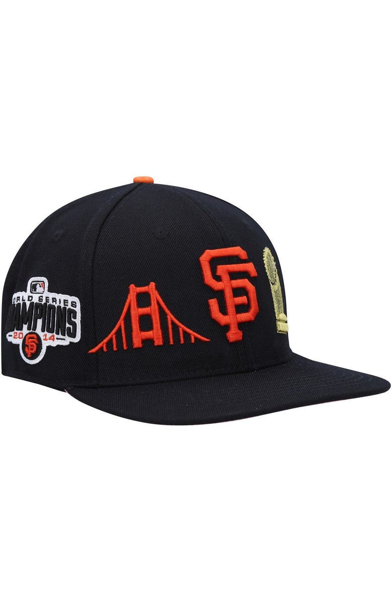 PRO STANDARD Men's Pro Standard Black San Francisco Giants Double City Pink Undervisor Snapback Hat, Main, color, 