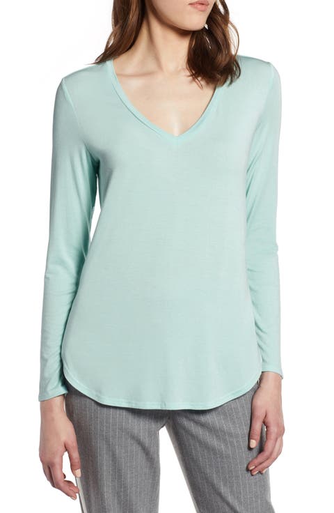 Halogen® V-Neck Tunic (Regular & Petite)