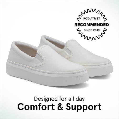 Abeo Jumpstreet Slip On In White Canvas - Metatarsal