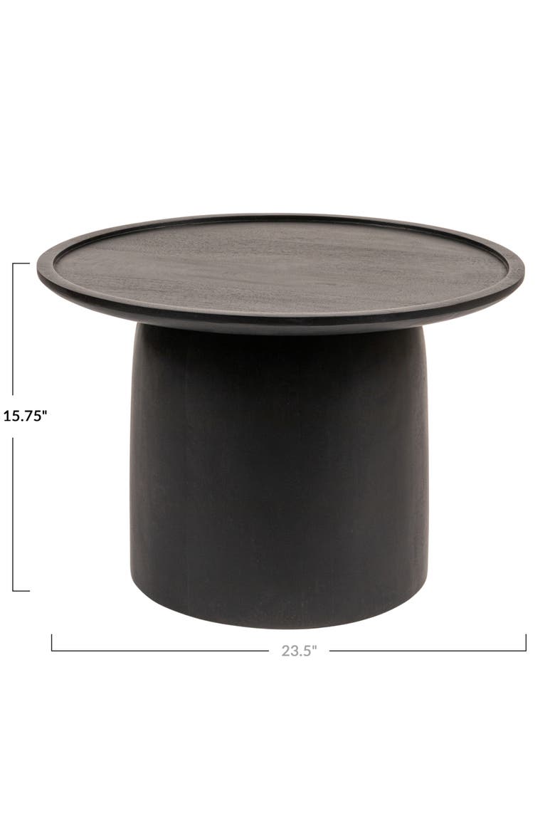 Round Accent Table with Tapered Drum Base, Alternate, color, Black