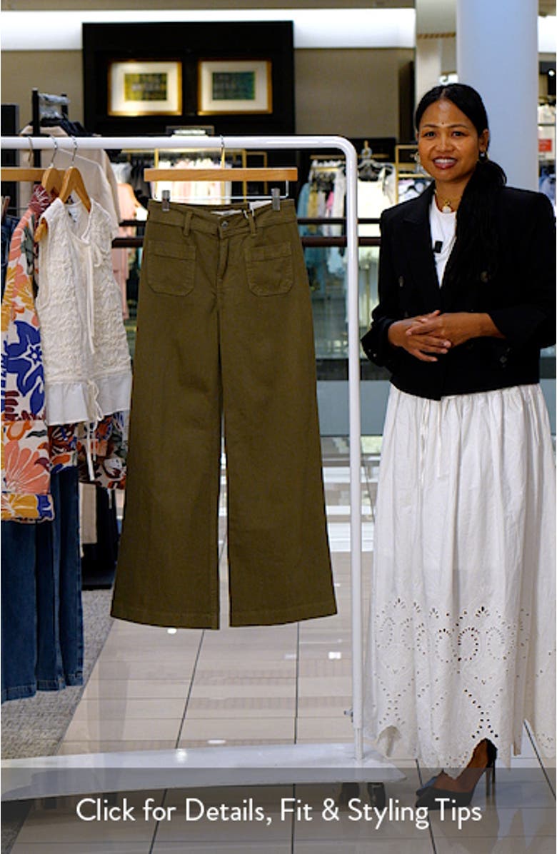 Patch Pocket High Waist Wide Leg Jeans, sales video thumbnail