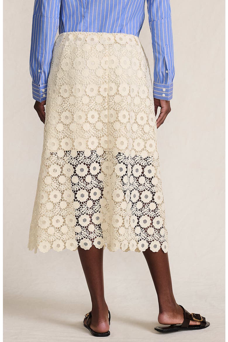Lace Overlay Midi Skirt, Alternate, color, Ivory Latte