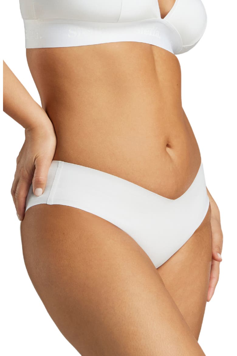 Organic Cotton No-Show Bikini, Alternate, color, White