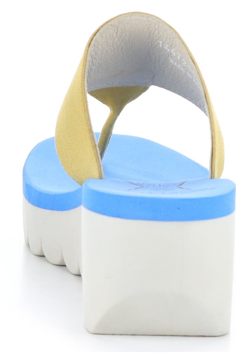 Fly London Yomu Wedge Flip Flop, Alternate, color, 005 Bumblebee/ Azure