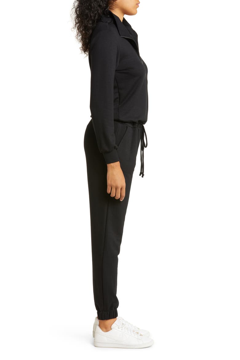 Ski Weekend Half Zip Jumpsuit, Alternate, color, BLACK