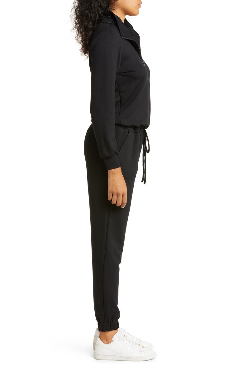 Beyond Yoga Ski Weekend Half Zip Jumpsuit, Alternate, color, Black