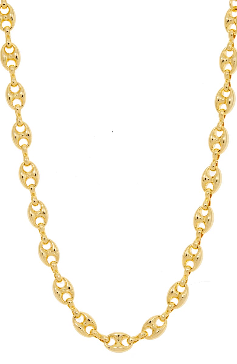 SAVVY CIE JEWELS Puffy Mariner Link Necklace, Main, color, Yellow