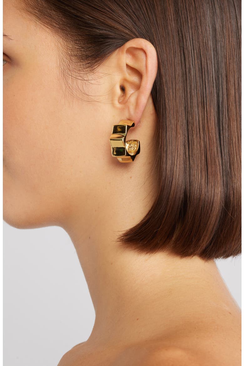 Spike Hoop Earrings, Alternate, color, GOLD