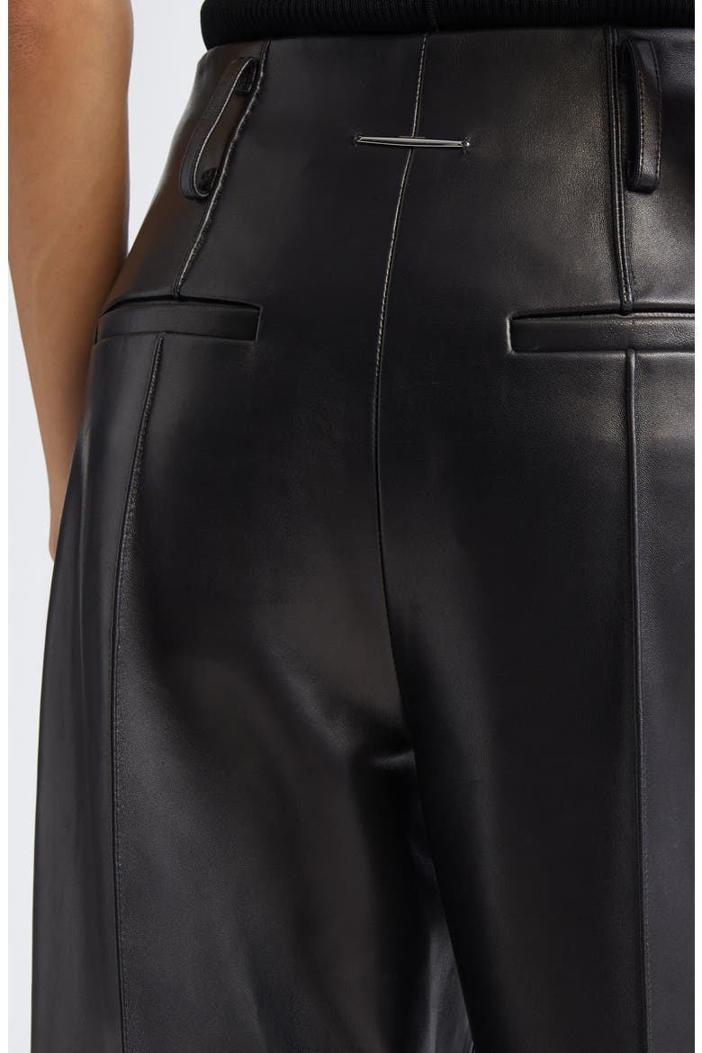 Mercury Wide Leg Leather Trousers, Alternate, color, BLACK