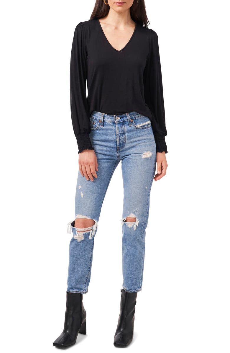 1.STATE Smocked Cuff Long Sleeve Top, Alternate, color, 