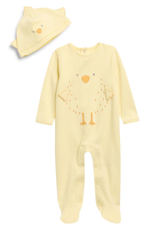 Chick Cotton Footie & Hat Set (Baby)