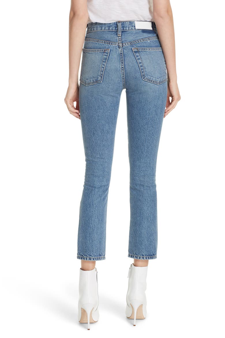Originals High Waist Double Needle Ankle Jeans, Alternate, color, TRUCKER WASH