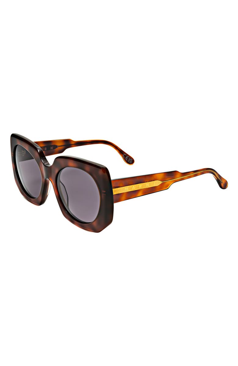 Marni 56mm Square Sunglasses, Alternate, color, Tort / Grey