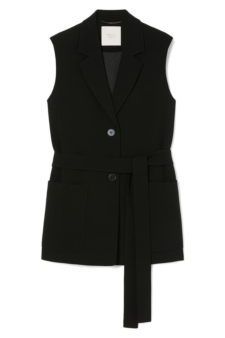 Belted Vest, Alternate, color, BLACK