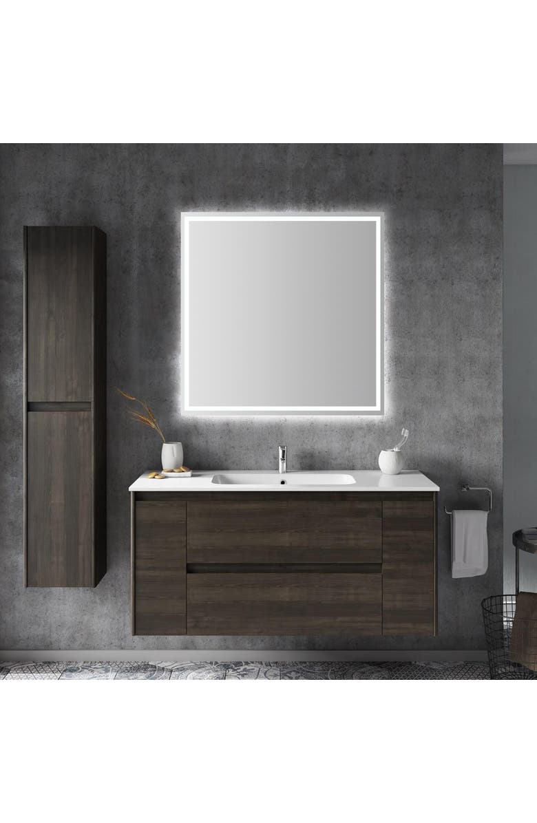 JONATHAN Y Pax Rectangular Frameless Antifog Front/Back-Lit Wall Bathroom Vanity Mirror with Smart Touch, Alternate, color, 