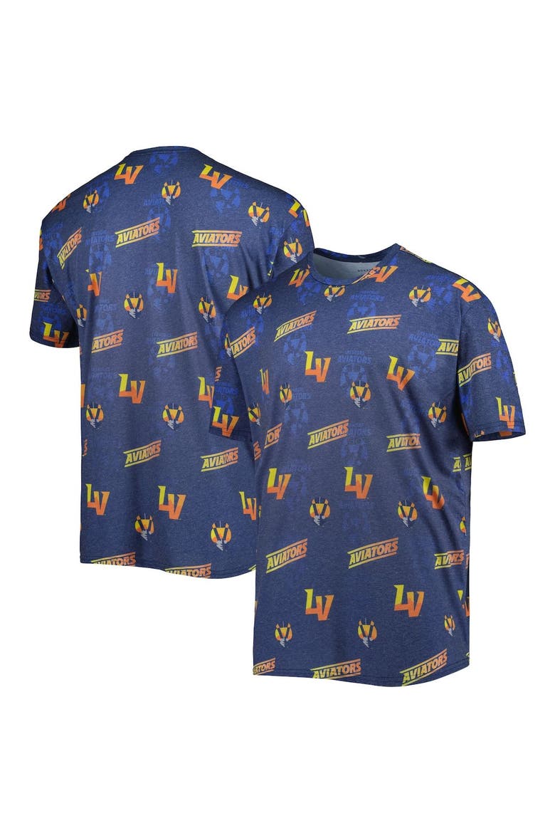 Men's Navy Las Vegas Aviators Allover Print Crafted T-Shirt, Main, color, Navy