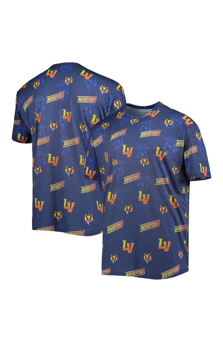 BOXERCRAFT Men's Navy Las Vegas Aviators Allover Print Crafted T-Shirt, Main, color, Navy