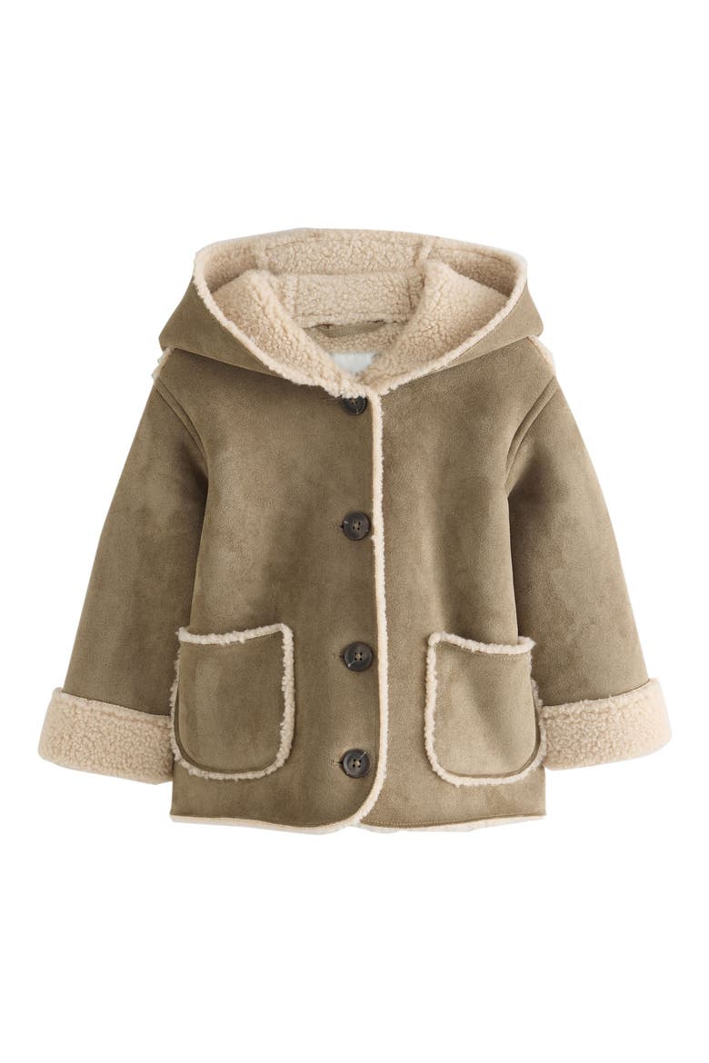 Kids' Faux Shearling Coat, Alternate, color, NEUTRAL